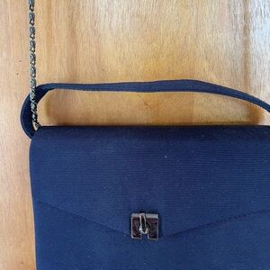Navy Blue Crossbody Bag with Chain Strap